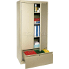Sandusky System Series Storage Cabinet with File Drawer HADF301864 - 30x18x64, Putty