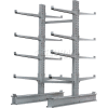 Global Industrial Double Sided Cantilever Rack Starter, 2" Lip, 48"Wx65"Dx96"H