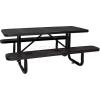 96" Picnic Table Black (ADA) Perforated Metal Surface Mount