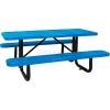 96" Picnic Table Blue (ADA) Perforated Metal Surface Mount