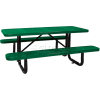 96" Picnic Table Green (ADA) Perforated Metal Surface Mount