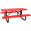96" Picnic Table Red (ADA) Perforated Metal Surface Mount