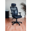 Interion® Mesh Office Chair with Headrest, High Back & Adjustable Arms, Fabric, Black