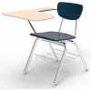 Virco® 3700br Martest Chair Desk - Curve Top, Navy Seat /Sandstone Top - Pkg Qty 2