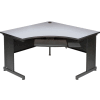 Interion® Curved Corner Desk, Gray, 48"W x 48"D x 30"H