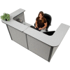 Interion® U-Shaped Reception Station, 88"W x 44"D x 44"H, Gray Counter & Panel