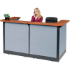 Interion® U-Shaped Reception Station With Raceway, 88"W x 44"D x 46"H, Cherry Counter