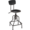 Interion® Industrial Stool With Backrest - Vinyl - Black