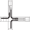 Interion® Low-High Three Way Kit For Two 64" Low Panel With Cable