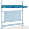 Global Industrial&#153; Cantilever Upper Steel Shelf with 3 Duplex Electrical Outlets 48"W - Blue