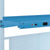 Global Industrial&#153; Cantilever Upper Steel Shelf with 3 Duplex Electrical Outlets 48"W - Blue