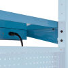 Global Industrial&#153; Cantilever Upper Steel Shelf with 3 Duplex Electrical Outlets 72"W - Blue