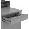 Shop Desk w Lower Cabinet and Pigeonhole Compartment with Pegboard Riser 34-1/2inW x 30inD x 80inH - GY
																			
