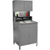 Shop Desk w Lower Cabinet and Pigeonhole Compartments w Upper Cabinet 34-1/2inW x 30inD x 80inH - GY
																			