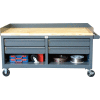 Mobile Cabinet Workbench With Key Lock Drawers - 72" W x 36" D x 26" H