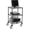 Nexel 3-Shelf Mobile Wire Printer Stand, 24"W x 18"D x 39"H, Black