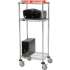 Nexel™ 3-Shelf Mobile Wire Printer Stand, 24"W x 18"D x 59"H, Chrome