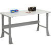 Global Industrial™ Flared Leg Workbench w/ ESD Safety Edge Top, 72"W x 30"D, Gray