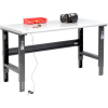 Global Industrial 60x30 Adjustable Height Workbench C-Channel Leg - ESD Safety Edge - Black