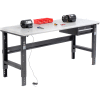 Global Industrial 72x30 Adjustable Height Workbench C-Channel Leg - ESD Safety Edge Black