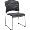 Interion® Plastic Stacking Chair - Black - Pkg Qty 4