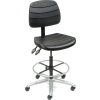Interion® Shop Stool - Polyurethane - 5 Way Adjustable - Black