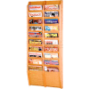 20 Pocket Oak Wall Rack Light Oak