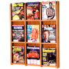 9 Pocket Oak & Acrylic Wall Rack Medium Oak