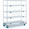 Nexel® Open Sided Wire Stock Picker Truck w/5 Wire Shelves, 1000 lb. Cap, 60"L x 24"W x 69"H