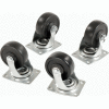 Set of (4) Swivel 3" Replacement Casters for Global Industrial™ Hardwood Dolly 1000 Lb. Cap.