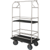Glaro Bellman Condo Cart 48x25 Satin Aluminim Black Carpet, 4 Rubber Wheels
