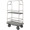Glaro Bellman Condo Cart 48x25 Satin Aluminim Gray Carpet, 4 Rubber Wheels
