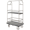 Glaro Bellman Condo Cart 40x25 Satin Aluminim Gray Carpet, 4 Pneumatic Wheels