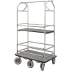 Glaro Bellman Condo Cart 48x25 Satin Aluminum Gray Carpet, 6 Pneumatic Wheels