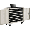 Global Industrial Mobile Charging Cart for 24 Chromebooks & Tablets, Putty, Assembled