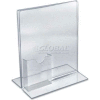 Global Approved 252045 Vertical Stand Up Sign Holder W/ Brochure Holder, 8.5" x 11"