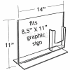 Azar Displays 252053 Vertical Double Sided Sign Holder W/ Brochure Pocket, 14" x 11"- Pkg Qty 2