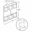 Global Approved 252066 6-Pocket Wall Mount Brochure Holder, 14.5" x 16"