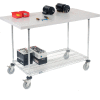 Global Industrial 60"W x 30"D Mobile Workbench with Wire Rack - Plastic Laminate Square Edge