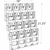 Global Approved 252324 16-Pocket Tri-Fold Size Wall Mount Display, 19" x 15", Acrylic ,1 Piece