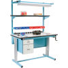 60 X 30 Plastic Top Ergo-Line Workbench- Blue