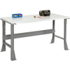 Global Industrial Flared Leg Workbench w/ ESD Square Edge Top, 72"W x 36"D, Gray