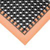 SafetyTruTred Hi-Vis Drainage Mat, 4-Sided Border, 7/8" Thick, 40"x40", Black/Orange