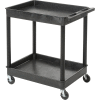Luxor® STC11 Tray Top Shelf 2 Shelf Plastic Utility Cart 24x18 4" Casters