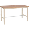 Global Industrial 48x30 Adjustable Height Workbench Square Tube Leg - Shop Top Square Edge Tan