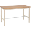 Global Industrial 48x30 Adjustable Height Workbench Square Tube Leg - Shop Top Safety Edge Tan