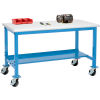 60W x 30D Mobile Production Workbench - Plastic Laminate Safety Edge - Blue
																			