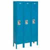 Global Industrial™ Infinity® Single Tier 3 Door Locker, 12"Wx15"Dx60"H, Blue, Unassembled