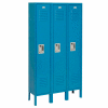 Global Industrial Infinity® Single Tier 3 Door Locker, 12"Wx18"Dx60"H, Blue, Unassembled