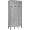 Global Industrial™ Infinity® Double Tier 6 Door Locker, 12"Wx12"Dx36"H, Gray, Unassembled